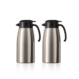 Atlas AVTP-2500SV2P Tabletop Pot, Thermal Pot, 0.7 gal (2.5 L), 2.5 L; Set of 2, Ultra Lightweight, Hot and Cold Insulated, Vacuum Insulated, Compact, Stainless Steel, Easy to Pour, Energy Saving,