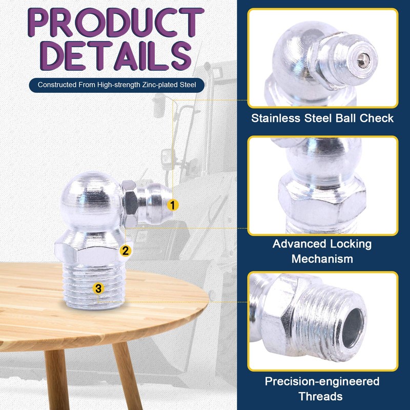 181Pcs SAE Hydraulic Grease Fittings Standard with Plastic Grease Fitting