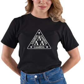 Go All Out X-Large Black Adult Lambda Lambda Lambda Tri Lambda Funny T-Shirt