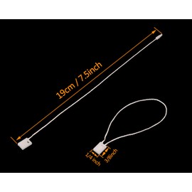 Tupalizy 100PCS Nylon Hang Tag String for Clothing Bountique Jewelry Price Tags 7 Inch Snap Lock Pin Loop Fastener Hook Ties Tag Rope for Crafts Belts Pocket Squares Luggage Label Attachment (White)