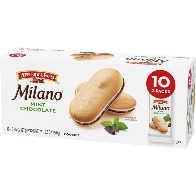 Pepperidge Farm Milano Cookies, Mint, 10 Packs, 2 Cookies per