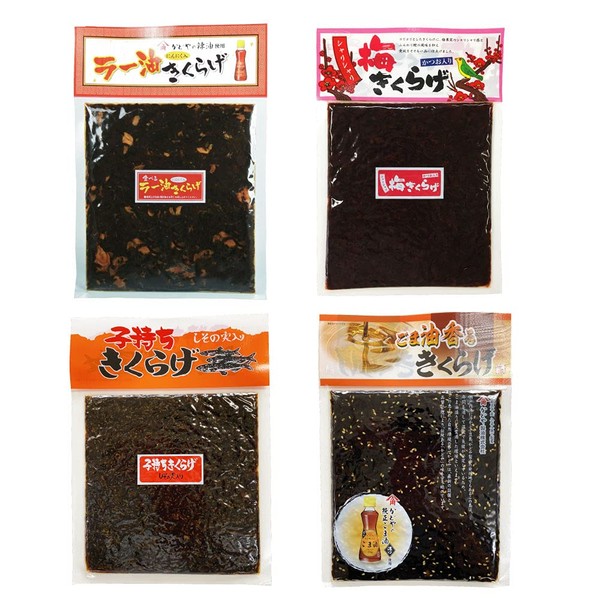 Kikurage Tsukudani (4 Types) Set of 4 Types of Chilly