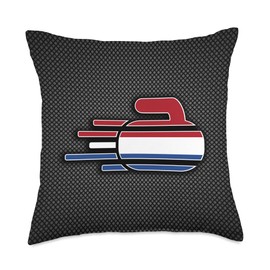 G2T Netherlands Winter Sports Curling Netherlands Curling Fans Jersey Dutch Curlers Winter Sports Throw Pillow, 18x18, Multicolor