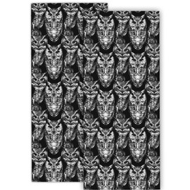 cromcu Owl Hand Towel for Bathroom 2 Pack, Soft Microfiber Polyester Face Towels Soft Absorbent for Spa Bath Gym Kitchen, Hand Towels Set Decorative Hotel Decor Gifts, 14x28 in