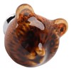 6PCS Bear Door Knob Orange Zinc Alloy Ceramic Decorative Bear