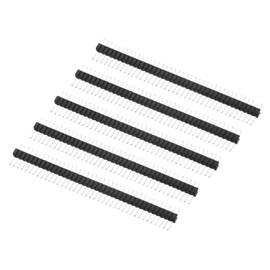 PATIKIL DIP Pin Header Single Row 40P 1.27mm Pitch Gold Plated for PCB Pack of 5