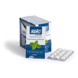 Epic Gum Sin Aspartame 100% Xylitol Menta Sin Azúcar 12 Pack