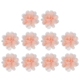 PATIKIL Flores de Chifón de 2", 10 Pcs Flores de Tela de Malla Aplicaciones de Tela para Coser Adornos para Diademas para Manualidades DIY Decoración de Bodas, Rosa Albaricoque
