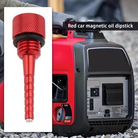 YINETTECH Magnetic Tip Oil Dipstick with O-Ring 80.4x25.2mm Aluminum Alloy Car Magnetic Oil Dipstick Compatible with Predator 3500 Watt 3500W Inverter Generator, Red