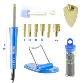 X4-TOOLS Rhinestone Applicator Set – 10 Pieces – with Hotfix Applicator, Attachments, Free Rhinestones – Starter Set