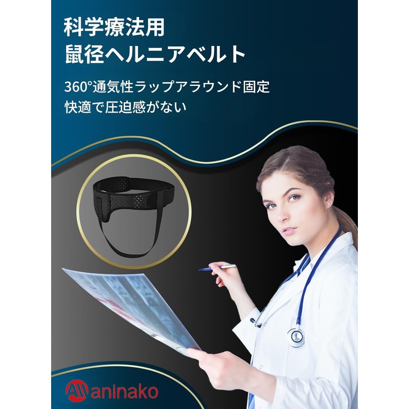 Aninako Inginal Hernia Belt, Herniated Supporter, Unisex, For Double Inguinals