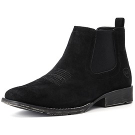 IUV Genuine Cowhide Suede Chelsea Boots For Men Western Boots Ankle Boot Casual Dress Slip On