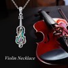 DAYLINLOVE Violin Necklace S925 Sterling Silver Music Note Pendant Necklace