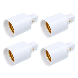 OSALADI 4 Pieces G24D Conversion Lamp Head E12 Female Plug Adapter Splitter Plug Socket E27 Lamp Base Socket E27 Lamp Socket Adapter G24 to E27 Adapter [Metal Material]