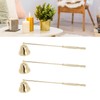 3pcs Candle Snuffer Golden Iron Plating Bell Shaped Long Handle