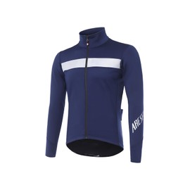 ARESFUEL Winter Cycling Jacket for Men Windproof Thermal Fleece Road Bike Clothing Running Jacket Windbreaker Reflective Blue Large
