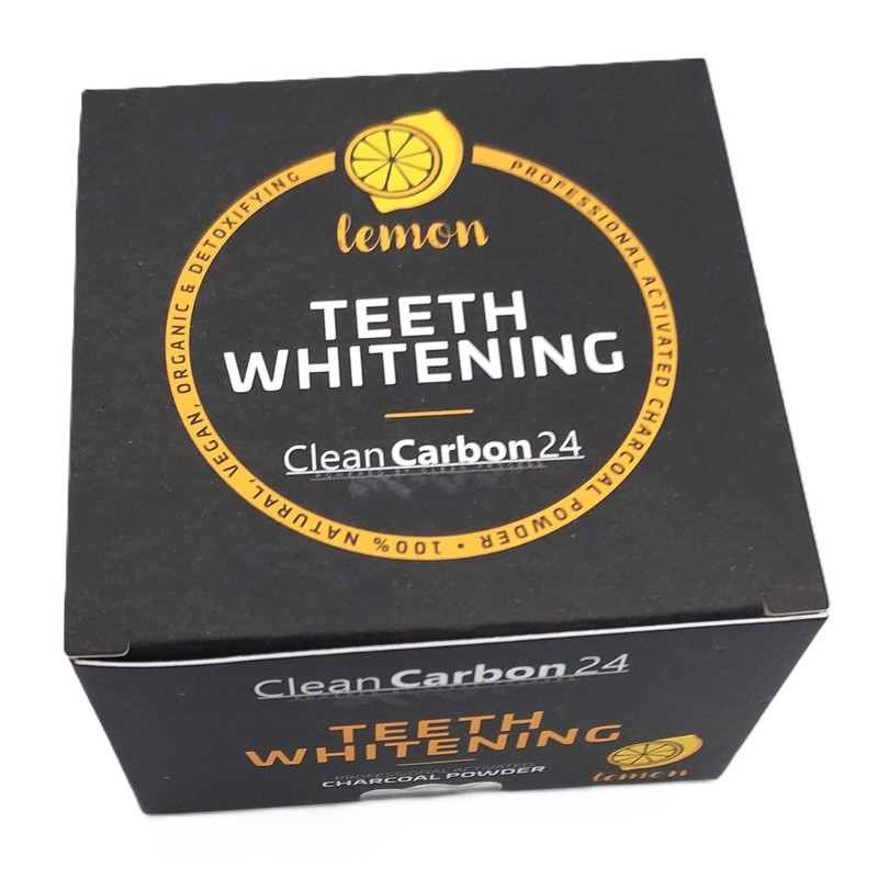 CleanCarbon24 Activated Carbon Teeth Whitening Powder Lemon, 100% Natural, Vegan,