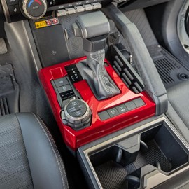 BORUIEN for Toyota Tacoma 2024 2025 and 4Runner 2025 Interior Accessories Center Console ABS Wheel Cover Decor Trim for 2011-2017 Wrangler JK Unlimited (Dark Red, Shift Panel Cover)