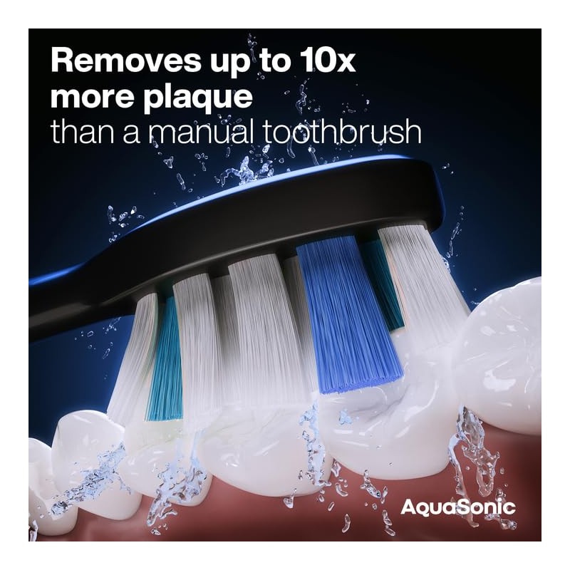 Aquasonic Clinical AQ Ultra-Whitening Smart Toothbrush with Pressure Sensor, LCD