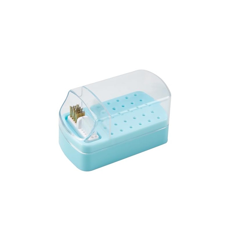 ACKEIVTO Nail Bit Holder, 30 Holes with Cleaning Brush, Dustproof