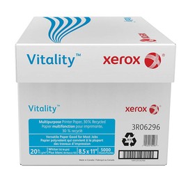 Xerox(R) Vitality(TM) Multipurpose Printer Paper, Letter Size Paper, 92 Brightness, 20 Lb, 30% Recycled, FSC(R) Certified, 500 Sheets per Ream, Case of 10 Reams