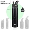 Konokyo Insulated Water Bottle with Straw,24oz 3 Lids Metal Bottles