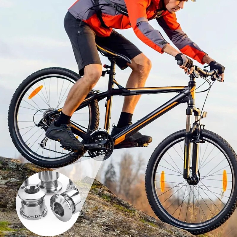 BringLucky 4Pcs Durable Single Chainring Bolts Smooth Surface Single Chainwheel