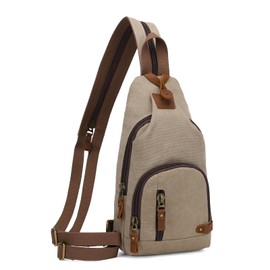 KL928 Canvas Sling Bag Crossbody Backpack Shoulder Casual Rucksack for Men Women