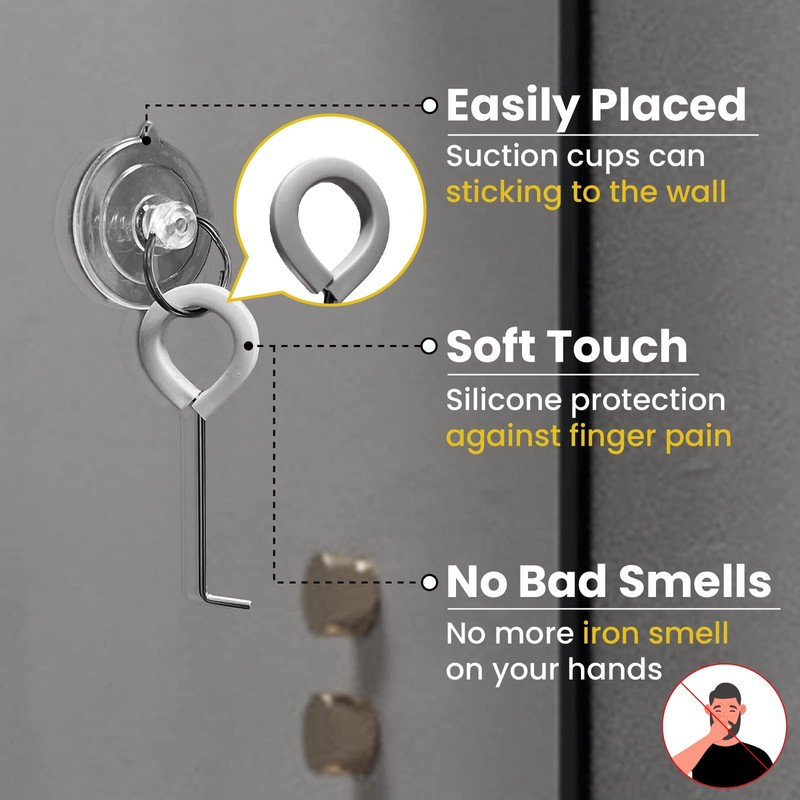 ARIOSOX 4-Pack Shower Drain Hooks for Drain Cover Removal, Assists