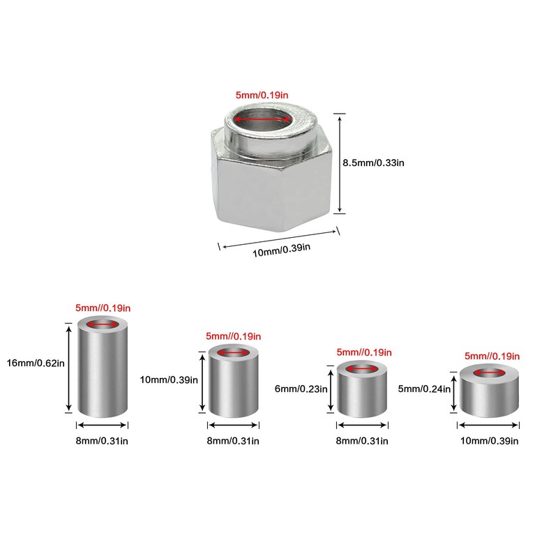 OTOTEC 10PCS Hexagonal Eccentric Column 20PCS Round Isolation Column for