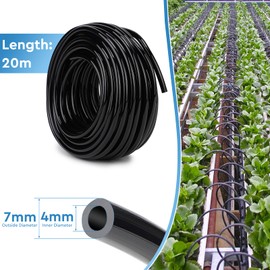 EFUTURETIME Irrigation Hose 4 mm, Drip Hose Irrigation 20 m Micro Drip Hose Garden Hose Irrigation Hose for Garden, Vegetable Garden, Industry