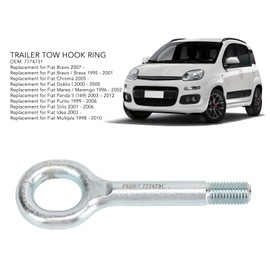 Tow Hook Ring 7774731, Front Bumper Trailer Ring, Steel Alloy Towing Tow Hook Ring Replacement for Fiat Bravo 2007, for Fiat Panda II (169) 2003 – 2012
