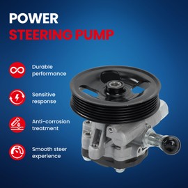 MOCA Power Steering Pump w/Pulley Compatible with 12-17 for Jeep Wrangler Rubicon 3.6L & 2018 for Jeep Wrangler JK Rubicon 3.6L & 2018 for Jeep Wrangler JK Unlimited Sport 3.6L