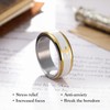 King Will Stainless Steel Spinner Wedding Band for Men-8mm Black