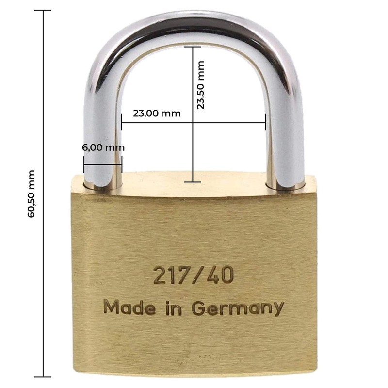 BURG WÄCHTER Cylinder Padlock 116 20, Karat 217 40/6 SB