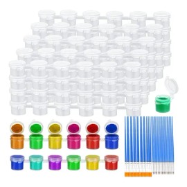 6pcs 5ml 50 Tiras De Pintura Vacías, Botes Tazas De Pintura                                                                                           