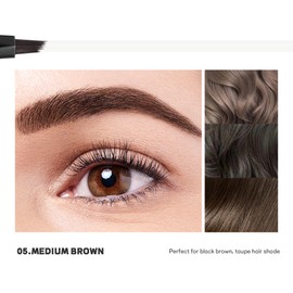 2 Pack Microblading Eyebrow Pencils for Women with Multiple Fork Tips, Waterproof Super Fast Eyebrow Dye Tint Makeup Pen for Natural Hair Like Brows, Never Dry Out and Last All Day (Medium Brown)