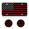 Front License Plate Premium Black Red American Flag License Plate