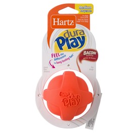 Hartz Dura Play Bacon Scented Squeak Ball Dog Toy, Multiple Dog Toy Sizes & Pack Sizes