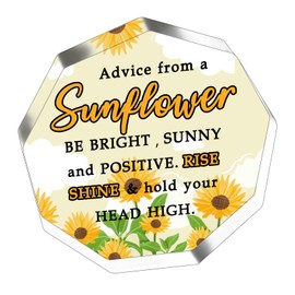 Stocking Stuffers for Teen Girls 16-18 Sunflower Office Decor Cute Inspirational Gifts for Women Encouragement Positive Coworkers for Siter Friends Desk Accessories Acrylic Plaque
