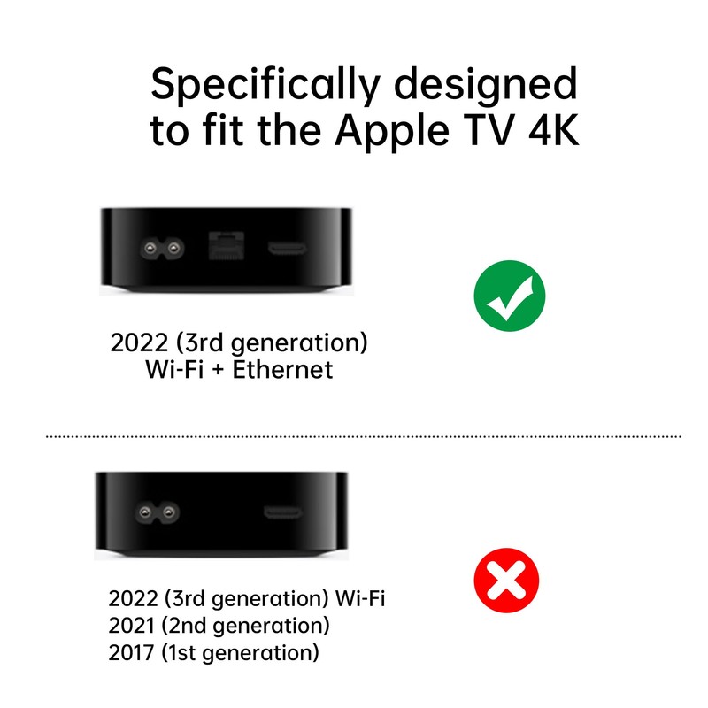 PZOZ Protective Case for Apple TV 4K 2022, Soft Silicone