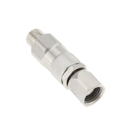 Micro Traders 1PC Swivel Joint High Pressure 1/4 Inch Male - 1/4Inch FemaleHigh Pressure Washer Swivel Joint 66.2x16.9mm for Airless Sprayers Hose Connector Stainless Steel Spray Gun Swivel Joint