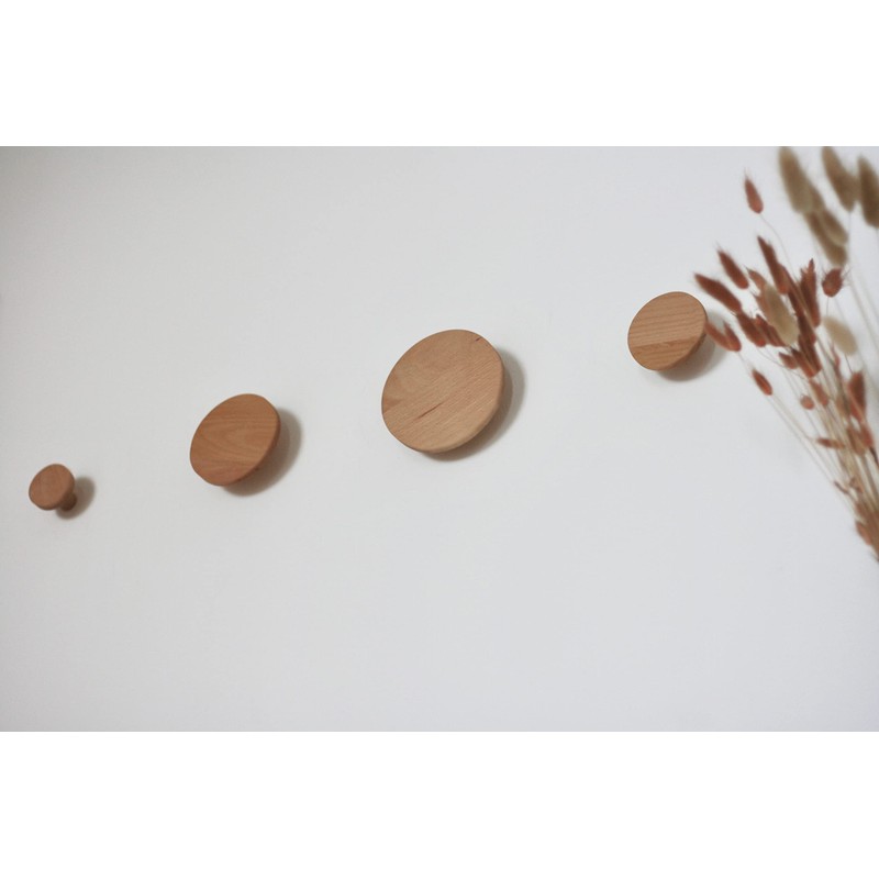anaan Bubble Wall Hooks, Round, Wooden Coat Hooks, Wall Mounted