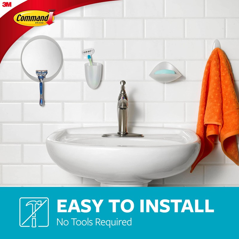 Command Bath Soap Dish With Water-Resistant Adhesive, 2 lb Capacity,