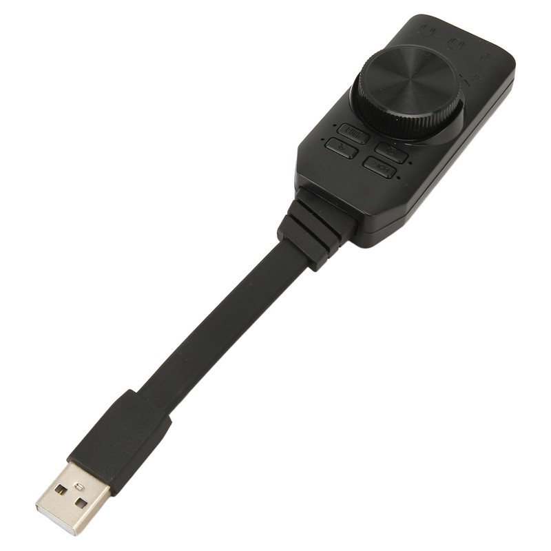 USB Sound Card Adapter 7.1 Channel Mute Button Volume Control
