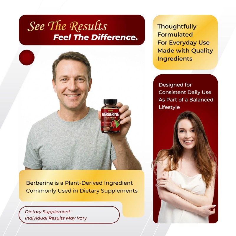GriMed Berberine Supplement 9,500mg with Ceylon Cinnamon Bitter Melon Supports