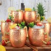 LINALL Moscow Mule Copper Mugs- Set of 6 Copper Plated