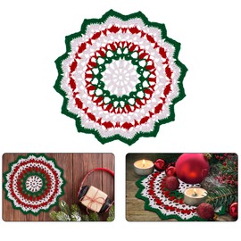 Qxzvzem One Piece 9 Inch Christmas Doily Crochet for Dressers and End Tables Crafts Small Doilies Cloth Lace Placemats Coasters Cotton Round Tablecloth