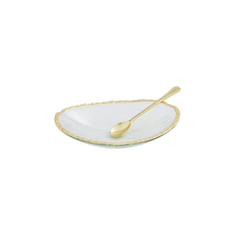 Mud Pie Gold Glass Dip Bowl Set, 7.5" x 1.75"