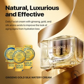 Nature Republic Ginseng Gold Silk Watery Cream 2.11 Oz(60g)-6 Years Korean Ginseng, 99.9% Pure Gold Premium Skin Care, Anti-Aging Moisturizer for Skin, Wrinkle Care with Ginseng Saponins (60g)